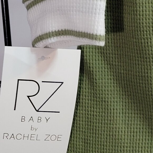 Rz Unisex Baby Rachel Zoe 3 Piece Set 6-9 Months Slouchy Hat Top Pants Olive - Picture 7 of 14